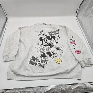 Disney Mickey Minnie Mouse Sweatshirt Cream 3X Plus Size "I Love You" Graphic